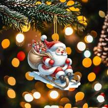 5 món đồ trang trí cây thông Noel bằng Acrylic hình ông già Noel - Mặt dây chuyền Giáng sinh, Treo tường, Trang trí ngày lễ cho nhà, văn phòng và xe cộ, Đồ trang trí treo cây thông Noel, Đồ trang trí nhà thiết yếu - Nhiều màu - Xem 11