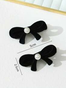 6 kẹp tóc đính ngọc trai trang trí hình mái thời trang thu đông ngọt ngào, thanh lịch màu đen, đỏ tía, nâu cho nữ, phụ kiện tóc đơn giản đa năng, thích hợp để đeo hàng ngày - Nhiều màu - Xem 2