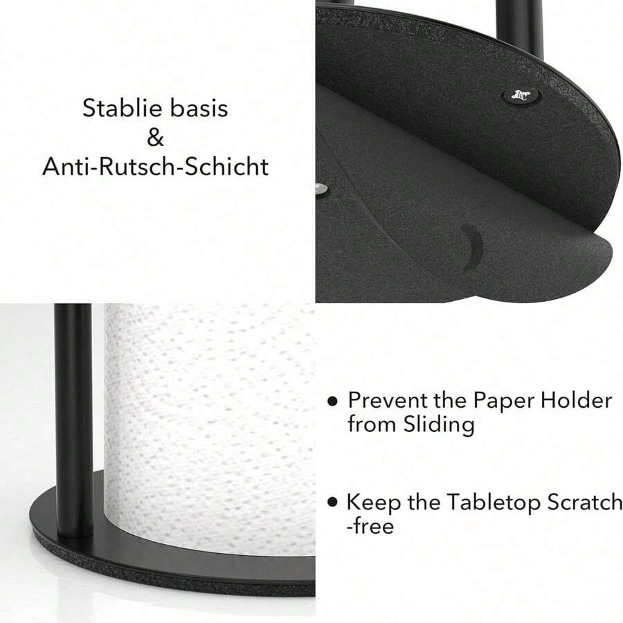 Black Paper Towel Holder Countertop Free Standing Paper Towel Holder