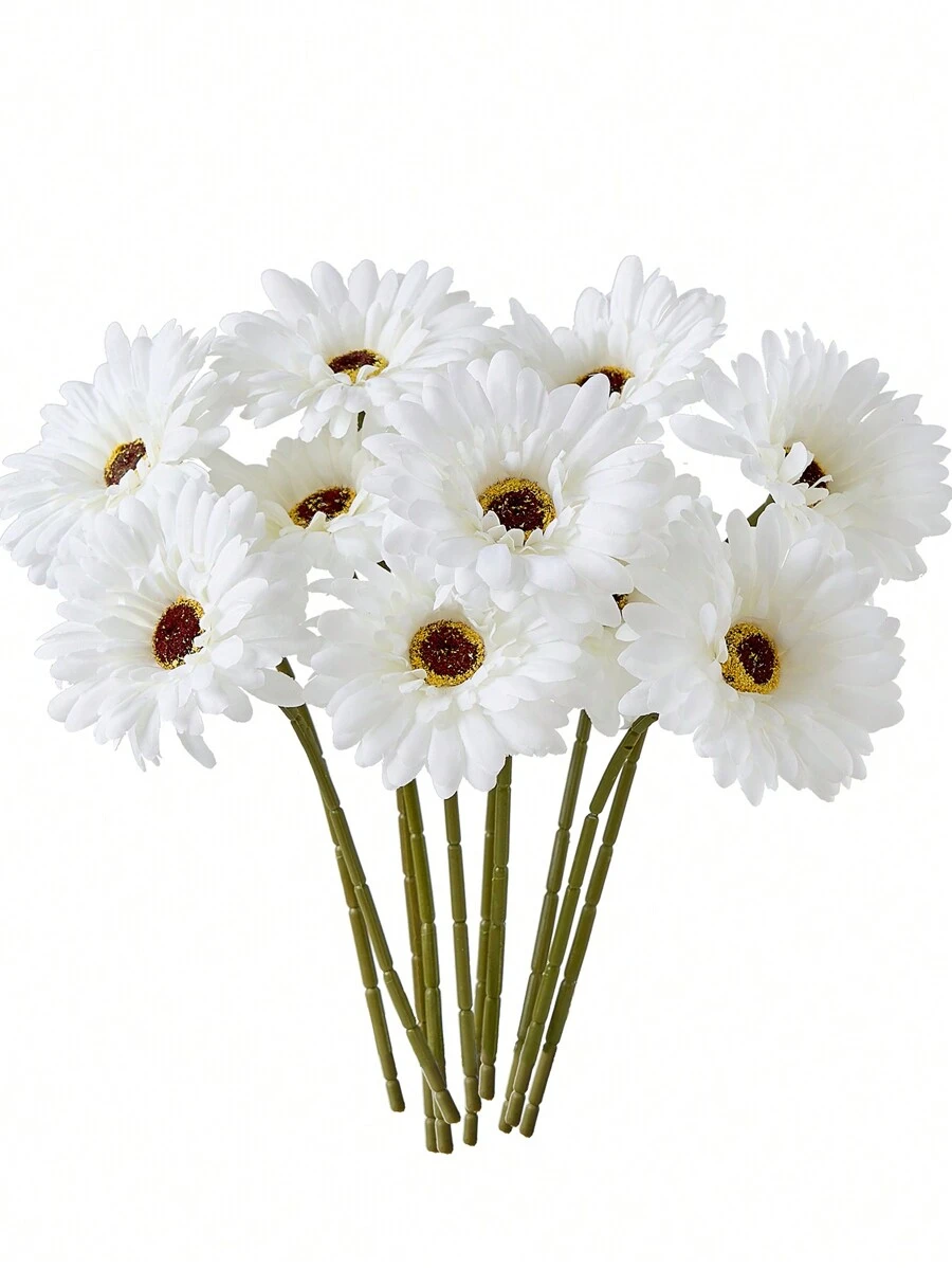 6/12 pezzi di gerbere africane artificiali, fiori di gerbera africani in seta artificiale, girasoli finti in blocco, profumo di fiori finti per matrimoni, profumo da sposa, feste, decorazione domestica e da cucina, decorazione da giardino, piante da esterno, giardinaggio, fiori finti, decorazione autunnale