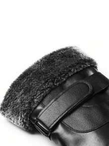 Găng tay da PU cho nam, dày và lót nhiệt, chống gió, chống thấm nước, chống trượt, có thể sử dụng màn hình cảm ứng khi đạp xe, mùa đông - Ma Khẩu Đại Thất - Xem 6