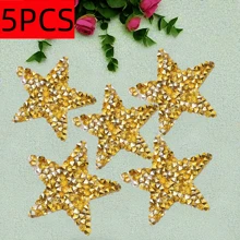 5pcs 4cm Shiny Star-Shaped Rhinestone Colorful Pentagram Diamond Stickers, Hot-Melt Resin Rhinestone Pattern Patches, DIY Shoes Bags Clothes Hot-Stamping Decorative Stickers - Silver - View 15