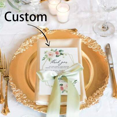 40/80/200 Pieces Of Personalized Wedding Thank-You Cards, Exquisitely Designed, To Express Heartfelt Gratitude To Every Guest, Forever Love, Modern Vintage