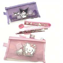Sanrio 1pc Creative Cartoon Mesh Pencil Bag Simple Student Stationery Storage Pencil Bag File Bag Supplies Back To School, Back To School, School Supplies, Pencil Case, Pencil Pouch, School Bag
