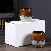 陶瓷窑裂纹意式咖啡杯套装、日式小巧茶杯、大师单杯、创意大肚杯、暖手酒杯 返校季