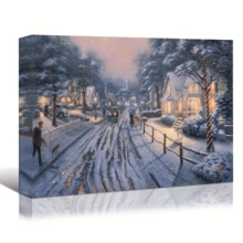 1pc Trang trí máy tính để bàn Mùa đông Đường phố Tuyết Cảnh Tranh tường Canvas, Tranh sơn dầu phong cảnh Phòng khách Phòng ngủ Treo Tường Trang trí tường Văn phòng tại nhà - Áp phích, Nghệ thuật treo tường, Vật dụng trang trí phòng ﻿ - Nhiều màu - Xem 6