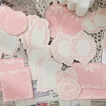 30 pièces/paquet Feuilles de papier mémo simples et créatives gaufrées, matériel artisanal décoratif DIY, cadeau de fête, fournitures de scrapbooking personnalisées et de papeterie scolaire - Multicolore - Voir 2