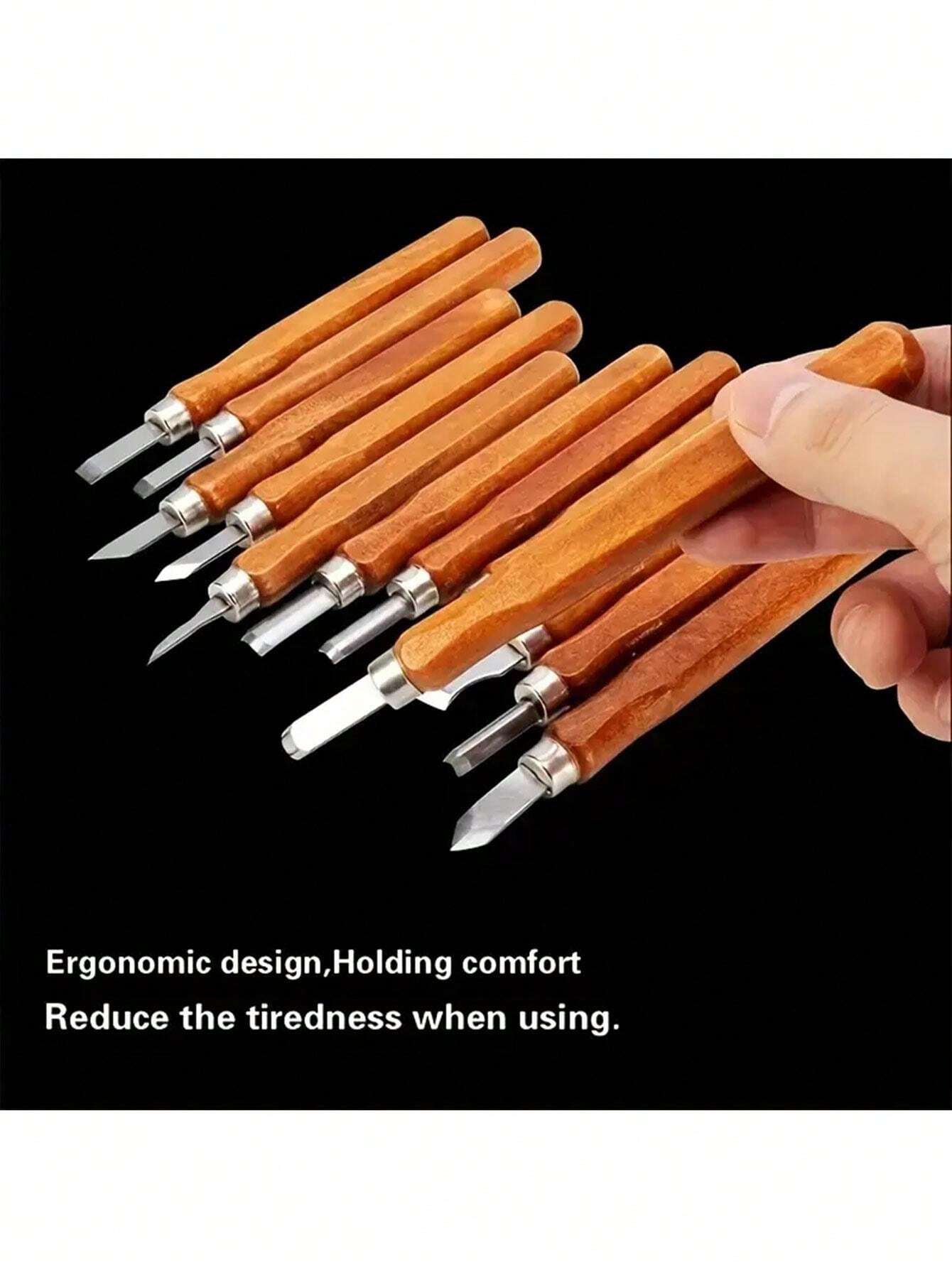 12pcs Wood Carving Knife Set SK2 Carbon Steel Sculpting Knife Kit