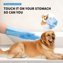 宠物洗澡按摩 脱毛手套 洗澡刷 狗狗洗澡刷 宠物按摩刷 优质手套 硅胶刷 2 件 - 粉色 - 查看 2