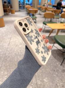 Winter Creative Light Snow Fawn Contractat, de lux, afaceri de ultimă generație, prevenirea murdăriei, husă de telefon care urmează, compatibilă cu IPhone16/16 Plus / 16 Pro / 16 Promax, IPhone15/15 Plus 15 Pro / 15 Promax, IPhone14/14Plus/14Pro/14Pro Max, IPhone13MINI/13/13Pro/13Pro Max, IPhone12MINI/12/12Pro/12Pro Max, IPhone11/11Pro Max, IPhoneX/XS/XR/XS Max, IPhone7/8/SE2/SE3/7Plus/8Plus - Multicolor - Vizualizare 3
