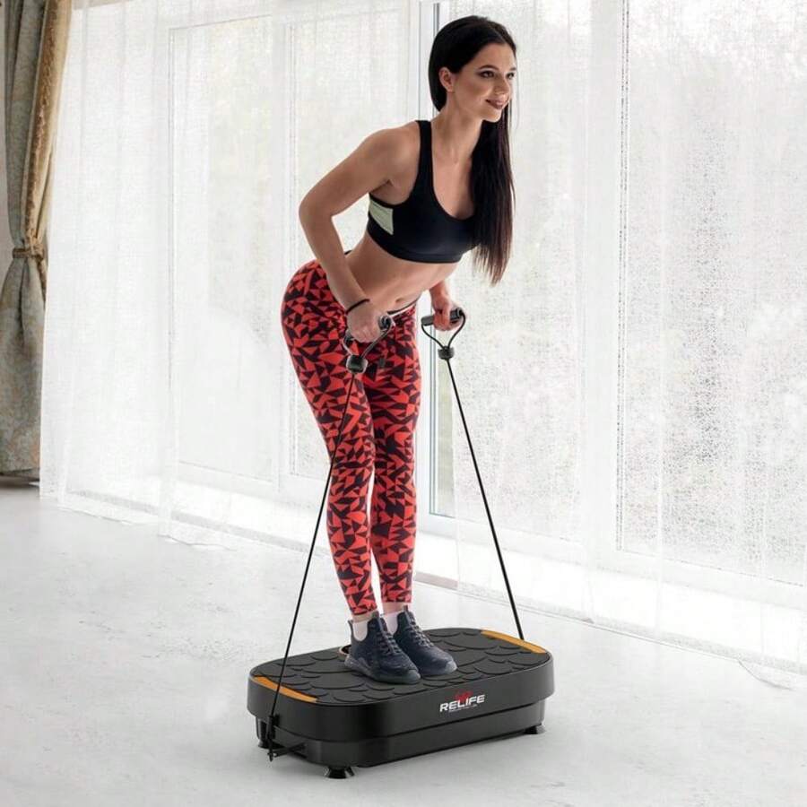 Vibration Plate 120 Levels Vibration. Platform With Resistance Bands