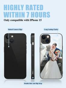 1pc Customized Anti-Slip Anti-Shock Full Coverage Tempered Glass Phone Case With Wedding, Couple, Family Photos, Suitable For A15/A14/A13 S23 22 Ultra/11 XR 12 13 14 15 16Pro Max, Gifts For Wife And Husband