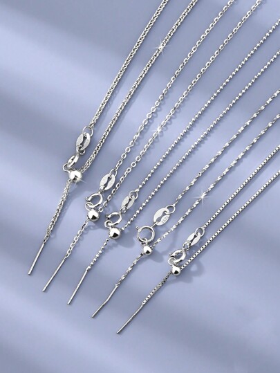 Collana regolabile delicata in argento sterling 925, decorazione per gioielli fai-da-te con perline, adatta per uso quotidiano delle donne