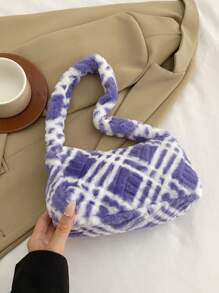 1 chiếc túi đeo vai Fluffy Fluffy, túi xách thường ngày cho phụ nữ, thích hợp cho du lịch, mua sắm hàng ngày và sử dụng tại văn phòng, nhiều màu sắc, mùa thu/đông - Nhiều màu - Xem 8