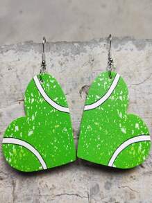 1 Cặp bông tai da thể thao hình trái tim, món quà hoàn hảo cho người hâm mộ thể thao - Bóng rổ, Bóng mềm, Bóng bầu dục, Bóng đá, Khúc côn cầu, Quần vợt - Nhiều màu - Xem 9