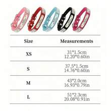 个性化水钻狗项圈，带雕刻不锈钢 ID 标签 - 定制姓名和电话号码，仿皮宠物项圈，适合中小型犬 - 理想礼物