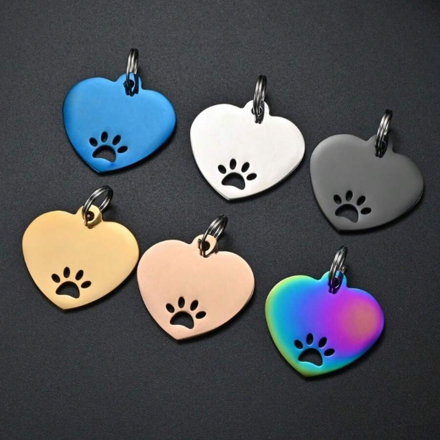Personalized Engraved Dog ID Tags, Custom Engraved Heart Shape Name