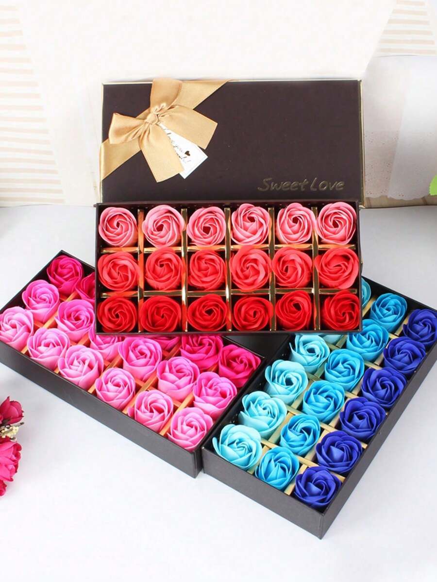 18枝/盒玫瑰永生香皂花礼盒 香薰香皂花 创意生日礼物 实用纪念品 - 香皂花禮盒 - 查看 1