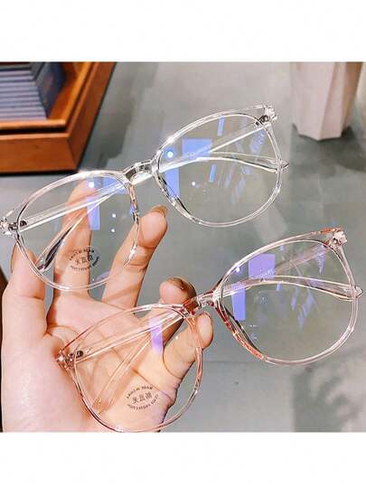 1/2件女士防蓝光眼镜防止视觉疲劳看电脑看电视玩游戏看手机透明镜片护眼时尚百搭眼镜