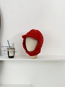 1pc Women's Warm Thermal Lined Earflap Tie Up Knit Beanie Hat, Sweet & Cute, Solid Color, Suitable For Autumn/Winter, Versatile For Cycling, Skiing & Outdoor Activities - Multicolor - View 12