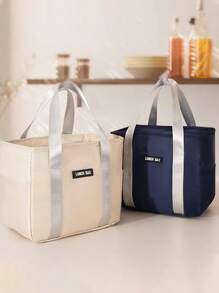 1 túi đựng đồ ăn trưa cách nhiệt sọc - Chống thấm nước và di động, Thích hợp cho trường học và văn phòng - Túi đựng hộp cơm trưa giữ thực phẩm tươi ngon, Giấy bạc giữ nhiệt, Túi đựng Bento, Túi tote, Dã ngoại nhà bếp - Nhiều màu - Xem 4