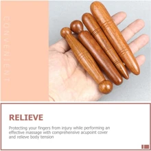 1/6 件套桃花心木圆珠按摩棒 - 多功能木制工具，用于放松、缓解疲劳和舒缓足部经络 - 彩色 - 查看 5