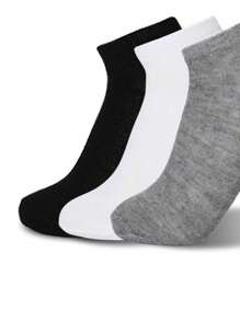12 pares de Calcetines Cortos Blancos Negros Grises Tipo Tines - Multicolor - Ver 1
