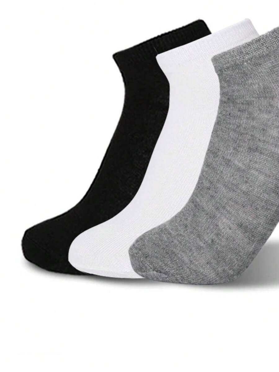 12 pares de Calcetines Cortos Blancos Negros Grises Tipo Tines - Multicolor - Ver 1
