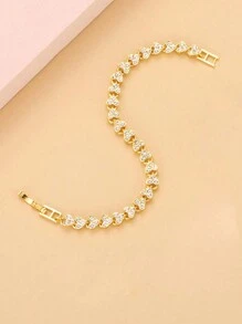 1 件欧式奢华女士手链，水晶心形镶嵌女士手镯，适合约会/派对的礼物 - 愛心 - 查看 6