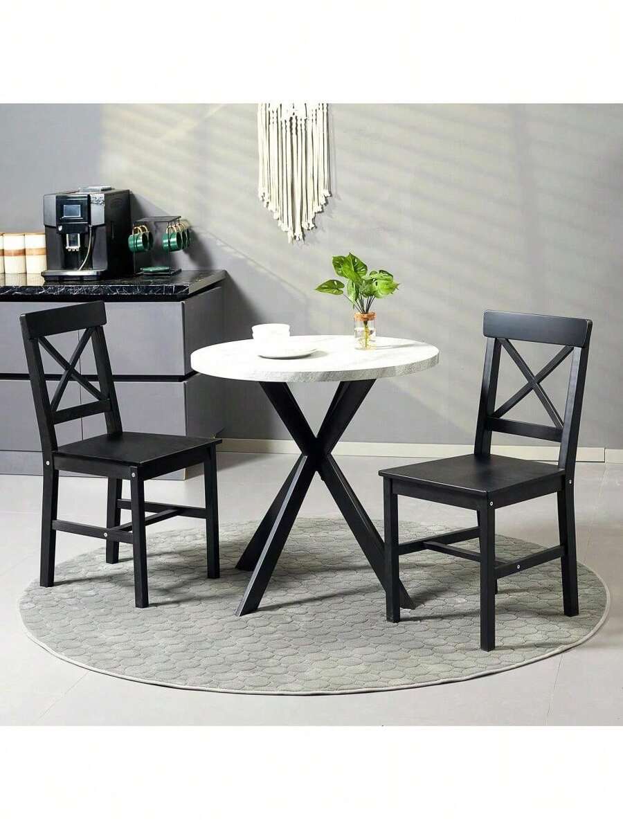 Modern Farmhouse Dining Chairs Set Of 2, Wooden Kitchen Chairs
