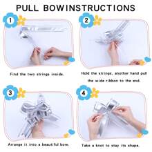 礼品蝴蝶结，10 件/20 件银色蝴蝶结，用于礼品包装，6 英寸礼品蝴蝶结带丝带，适合圣诞节、生日等任何场合