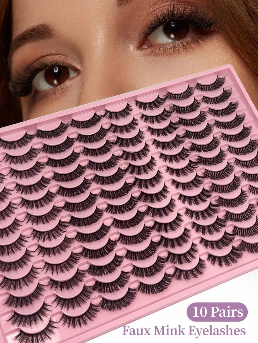 批发40对混合装自然交叉假睫毛手工加长浓密卷翘睫毛人造水貂睫毛化妆工具热销 - 羽毛款 - 查看 1