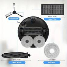 Bộ phụ kiện 18: Máy hút bụi robot Dream X30 Ultra / L10s Pro Ultra 1 chổi lăn 4 bộ lọc HEPA 4 miếng lau nhà 4 túi đựng bụi 4 chổi bên 1 chổi vệ sinh - Đen+Trắng+Xám - Xem 5
