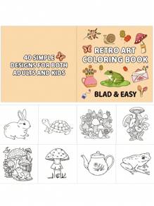 SÁCH TÔ MÀU NGHỆ THUẬT RETRO.Sách tô màu động vật côn trùng thảo mộc, Bướm ếch nấm cổ điển, Thiết kế dễ thương táo bạo, 40 tờ, Hoàn hảo để làm quà tặng, Nhiều giờ vui vẻ, Giảm căng thẳng, Sáng tạo và thư giãn - Nhiều màu - Xem 4