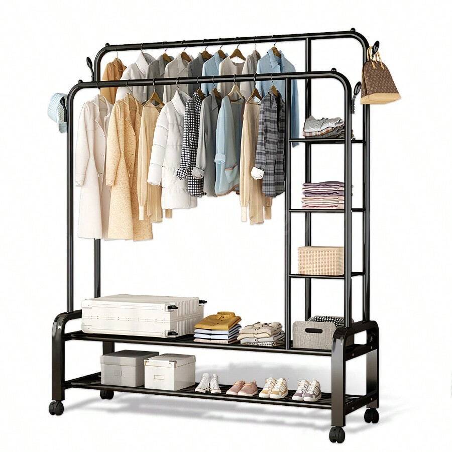 Heavy Duty Garment Rack Rolling Clothing Rack Clothes Rack Organizer