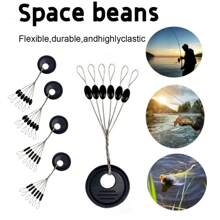 6个/套黑色橡胶椭圆形止动器钓鱼浮漂，鲶鱼钓鱼浮漂，叶形止动器 - 彩色 - 查看 1