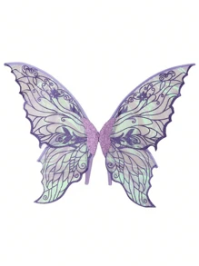 1 pièce Ailes de fée avec feuille d'or en forme de papillon, accessoire de fête pour Halloween, carnaval, costume - Multicolore - Voir 9