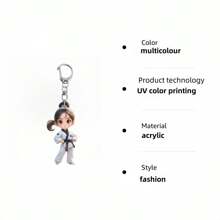 4pcs/1pc Cute Kung Fu Master Acrylic Keyring - Multicolor DIY Holiday Accessories With Martial Arts Theme, Can Be Used As Backpack, Wallet Or Key Accessories - Perfect Gift For Christmas, Mother's Day And Martial Arts Enthusiasts Car Accessories Bag Charm Backpack For School Goth Y2k
