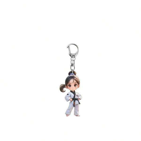 4pcs/1pc Cute Kung Fu Master Acrylic Keyring - Multicolor DIY Holiday Accessories With Martial Arts Theme, Can Be Used As Backpack, Wallet Or Key Accessories - Perfect Gift For Christmas, Mother's Day And Martial Arts Enthusiasts Car Accessories Bag Charm Backpack For School