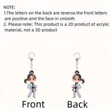 4pcs/1pc Cute Kung Fu Master Acrylic Keyring - Multicolor DIY Holiday Accessories With Martial Arts Theme, Can Be Used As Backpack, Wallet Or Key Accessories - Perfect Gift For Christmas, Mother's Day And Martial Arts Enthusiasts Car Accessories Bag Charm Backpack For School Goth Y2k