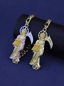 Pulsera de la Santa Muerte, joyería religiosa clásica, regalo navideño, adecuado tanto para hombres como para mujeres