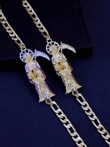 Pulsera de la Santa Muerte, joyería religiosa clásica, regalo navideño, adecuado tanto para hombres como para mujeres