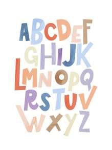 1 pieza Póster de aprendizaje del alemán para niños, impresión en lienzo, pintura artística para pared con letras del alfabeto y números para decoración de la guardería sin marco