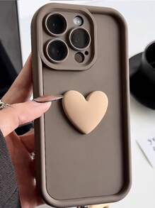 1 件可爱时尚 3D 心形纯色防震手机壳适用于 Apple iPhone 系列 TPU 防震糖果哑光 TPU 后壳