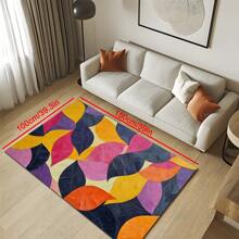 1 Pc, American Retro And Elegant Design, Rectangular Line Geometric Design Color Matching, Suitable For Living Room, Bedroom, Kitchen, Bathroom, Bathroom, Entrance Door, Courtyard, Four-Season Soft Floor Mat, Home Decoration Gifts Birthday Graduation