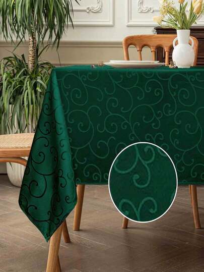 1 pezzo Tovaglia stile country in jacquard, con preciso motivo a uncinetto in poliestere, adatta per la decorazione della stanza, cucina, riunioni familiari, matrimoni, tè pomeridiano, catering, caffè, ristorante, brunch, buffet, feste e altri ambienti interni/esterni