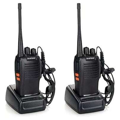 Kit 2 Rádios comunicador longo alcance 12km 16 Canais BF 777S Segurança Profissional recarregável