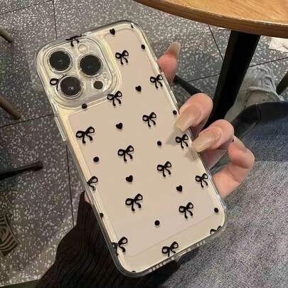 Bow Pattern Painted Minimalist Fashion Phone Case Compatible With Iphone 16/16 Pro/16 Pro Max/16 Plus/15, Floral Compatible With IPhone 15 Pro Max, Compatible With Apple P13/P14, A14/A15, S23 Ultra, A50, A12, A32, A52, A72, A51, A21S, A13, A14, S22 Ultra, S23, A33, A53, S20 FE, Shock-Proof Waterproof Anti-Fall Scratch Resistant,International Version, Not The Domestic Version