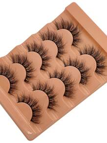 5 Cặp Lông Mi Giả D Curl Dày 3D Mềm Mịn Nga, Lông Mi, Lông Mi, Lông Mi Giả - màu đen - Xem 2