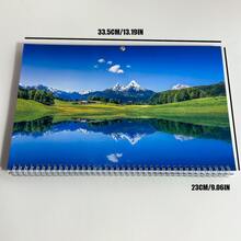 New 2025 Folding Shipping Calendar, Desk Calendar With Date Frame And Red Mark Indication, Cover - Blue - View 3